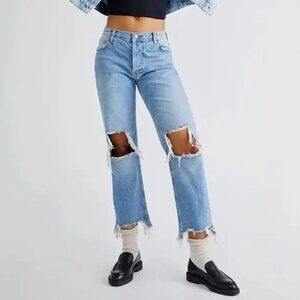 Free People | Maggie Mid-Rise Straight-Leg Jeans Size 25 Womens